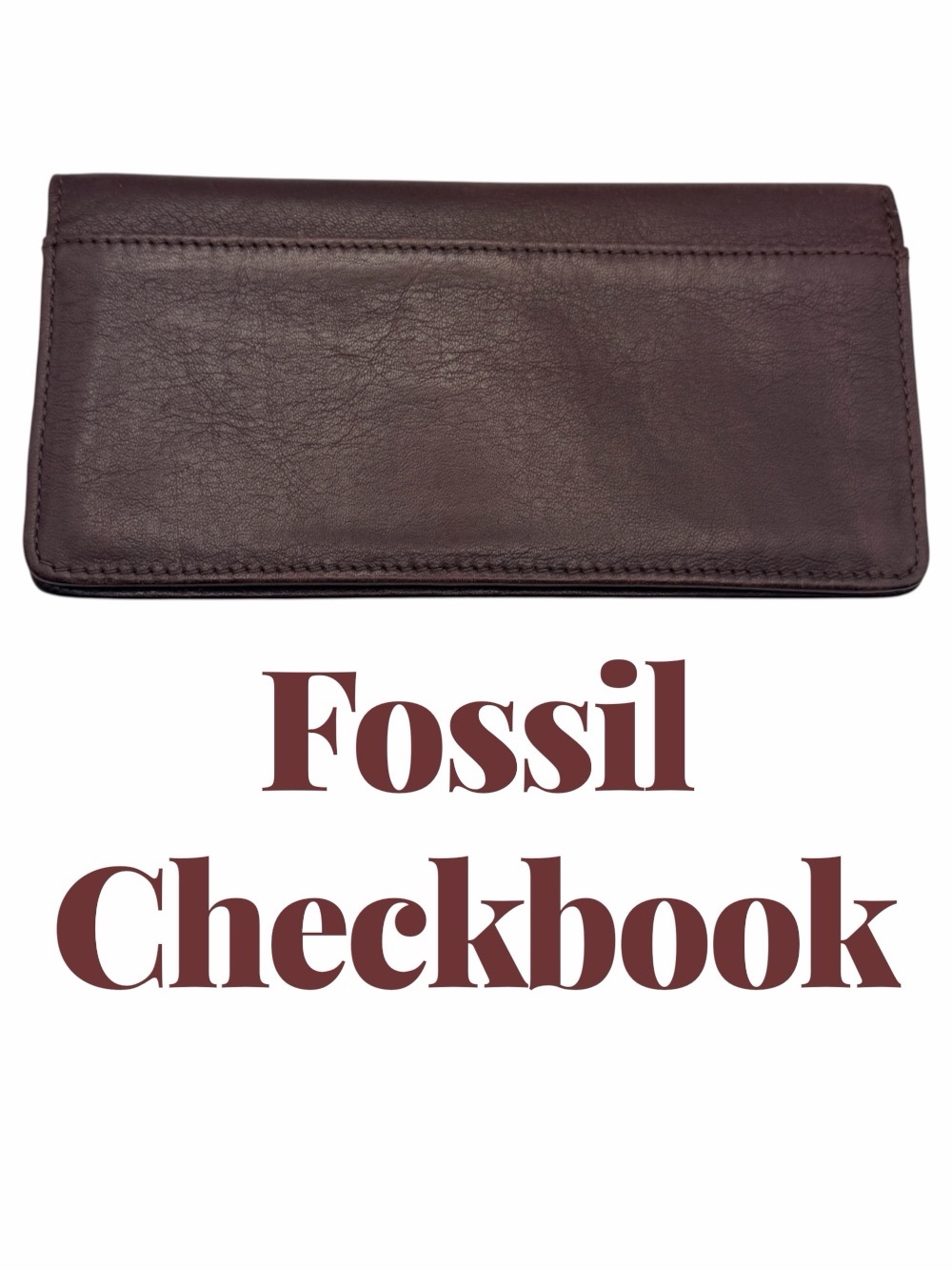Fossil Leather Checkbook Cover in Dark Brown With Card Slots Vintage 90s